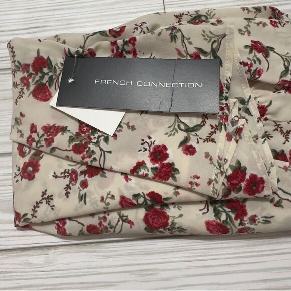 NWT French‎ Connection Floral Cold Shoulder Blouse Ruffle Sleeve Boho Top Blouse - Picture 8 of 10